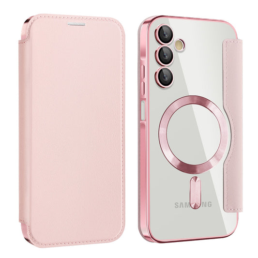 MagSafe futrola za Samsung Galaxy A15 5G A156 / A15 A155, Techsuit, SmartMag Book, Roze
