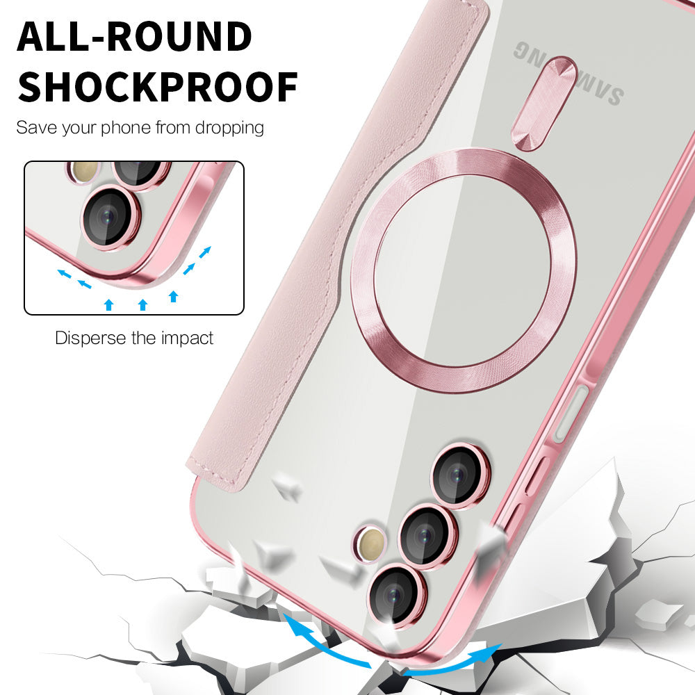 MagSafe futrola za Samsung Galaxy A15 5G A156 / A15 A155, Techsuit, SmartMag Book, Roze