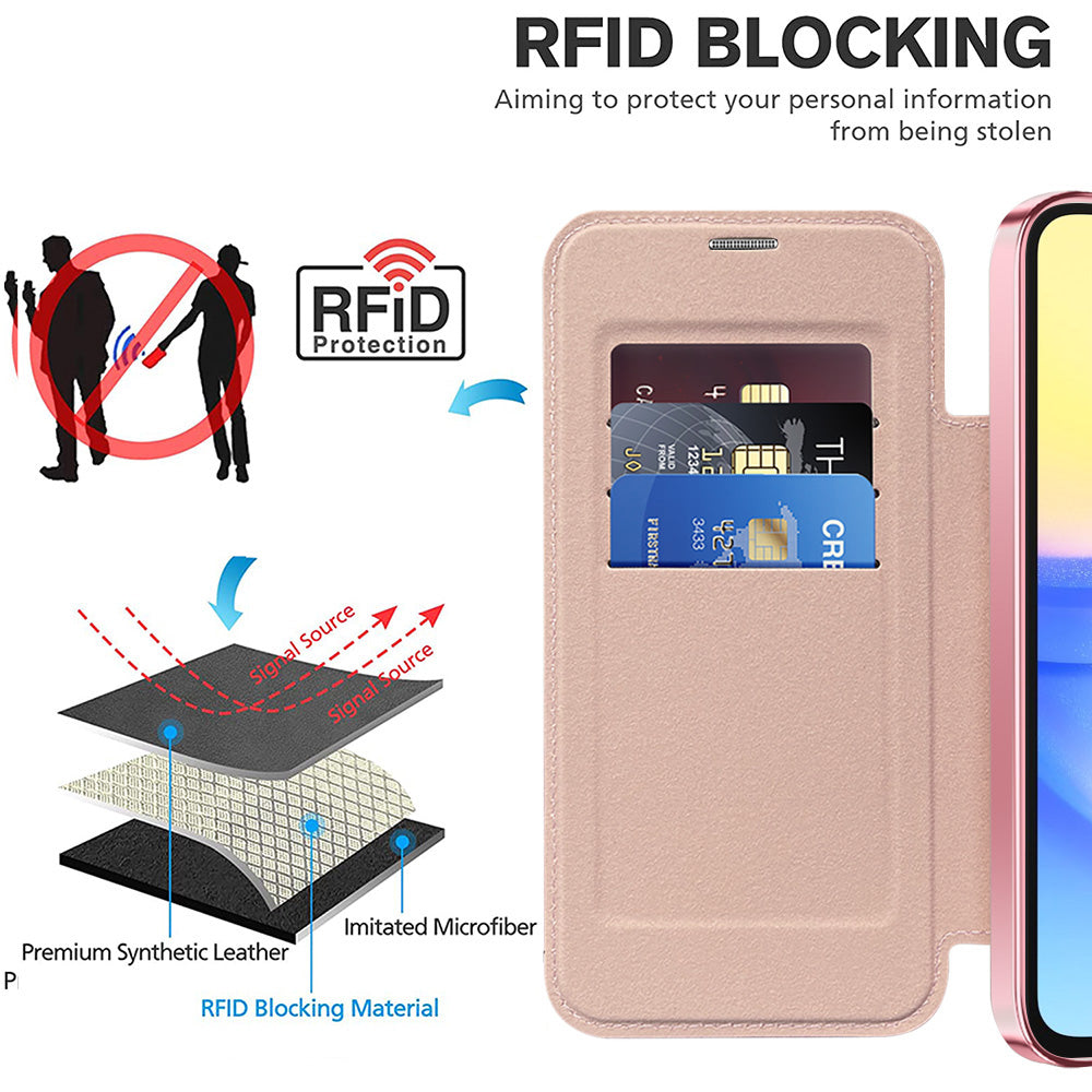 MagSafe futrola za Samsung Galaxy A15 5G A156 / A15 A155, Techsuit, SmartMag Book, Roze