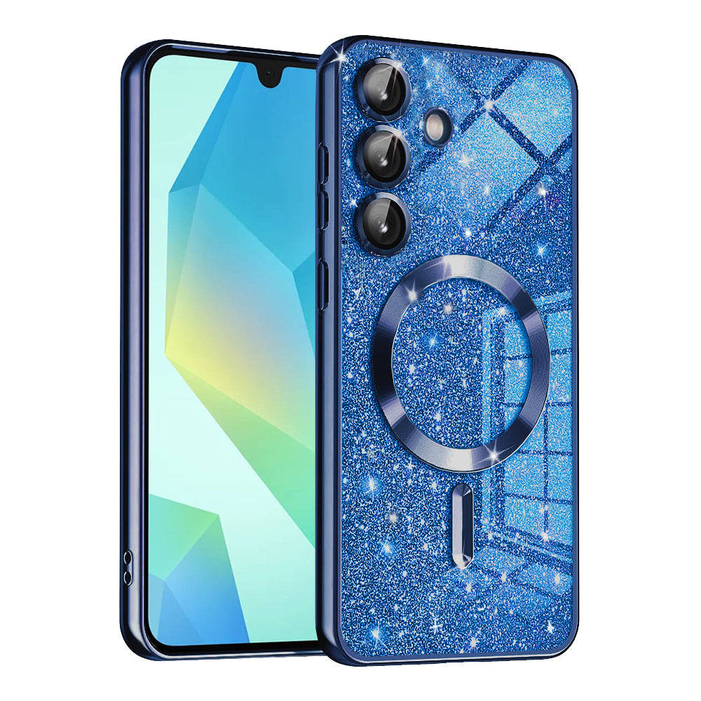 MagSafe futrola za Samsung Galaxy A16 5G A166 / A16 4G A165, Techsuit, Luxury Glitter, Tamno Plava