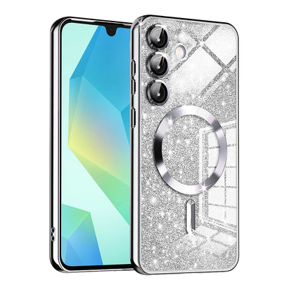 MagSafe futrola za Samsung Galaxy A16 5G A166 / A16 4G A165, Techsuit, Luxury Glitter, Srebrna