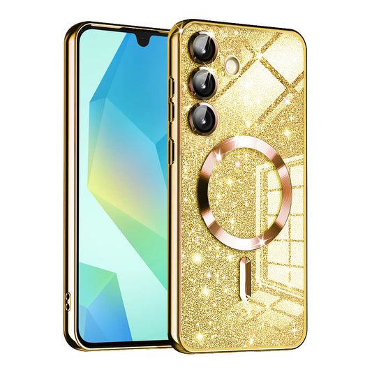 MagSafe futrola za Samsung Galaxy A16 5G A166 / A16 4G A165, Techsuit, Luxury Glitter, Zlatna