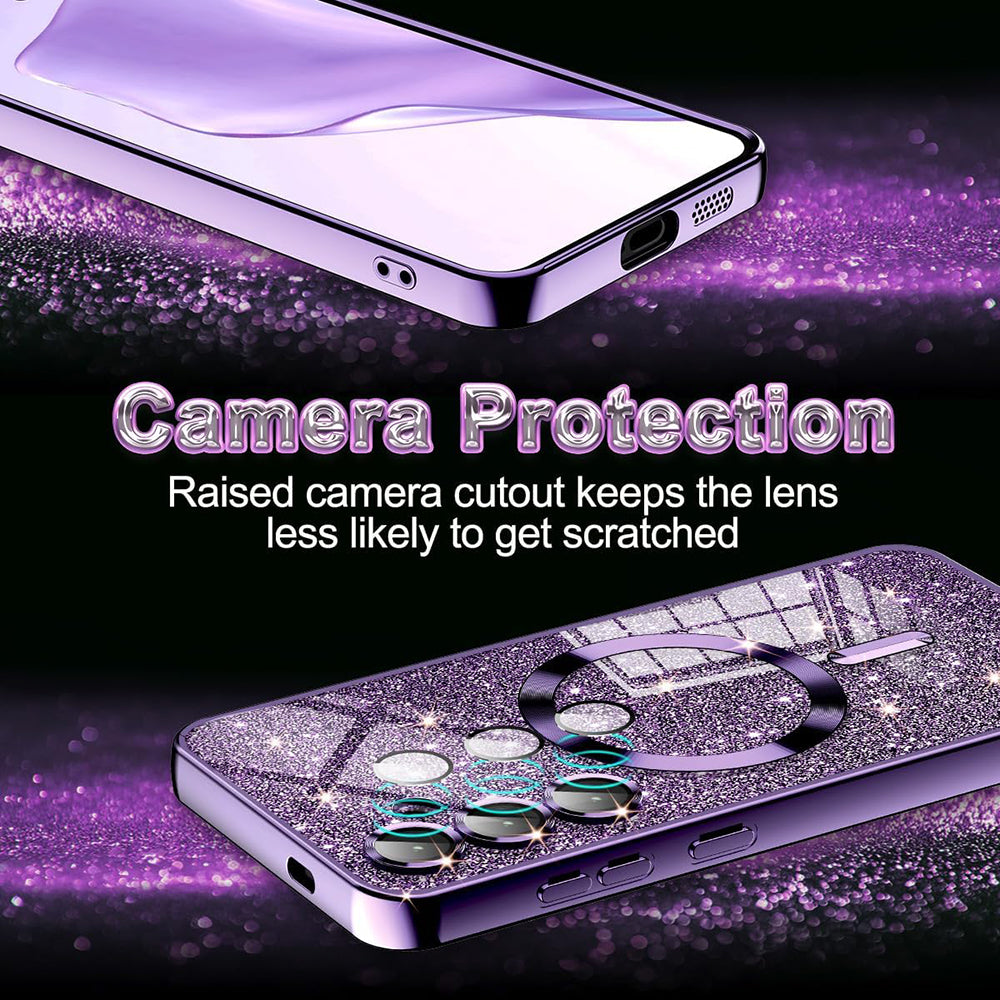 MagSafe futrola za Samsung Galaxy A16 5G A166 / A16 4G A165, Techsuit, Luxury Glitter, Svetlo Ljubičasta