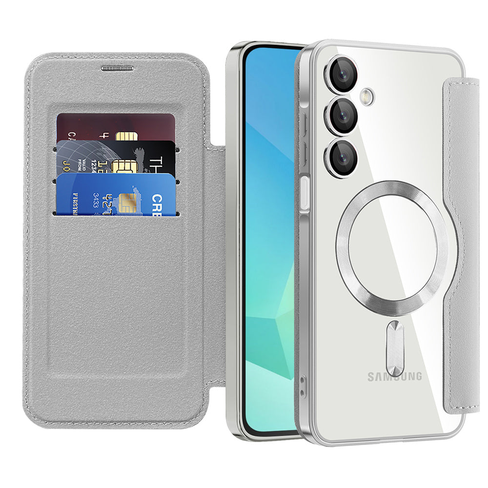MagSafe futrola za Samsung Galaxy A16 5G A166 / A16 4G A165, Techsuit, SmartMag Book, Siva