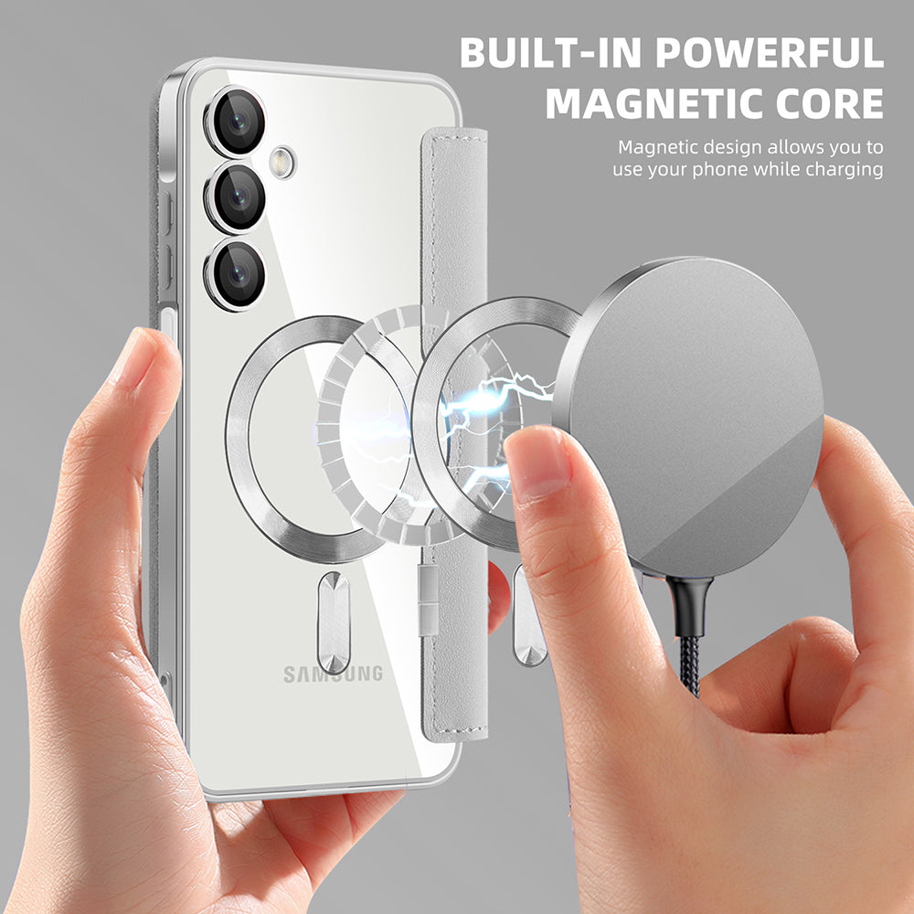 MagSafe futrola za Samsung Galaxy A16 5G A166 / A16 4G A165, Techsuit, SmartMag Book, Siva