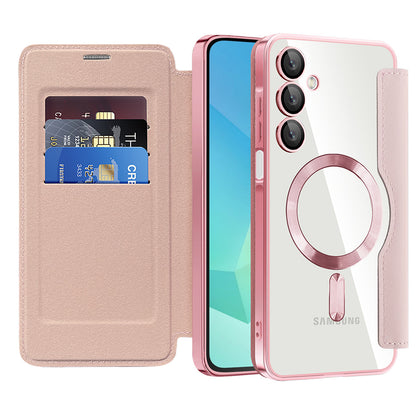 MagSafe futrola za Samsung Galaxy A16 5G A166 / A16 4G A165, Techsuit, SmartMag Book, Roze