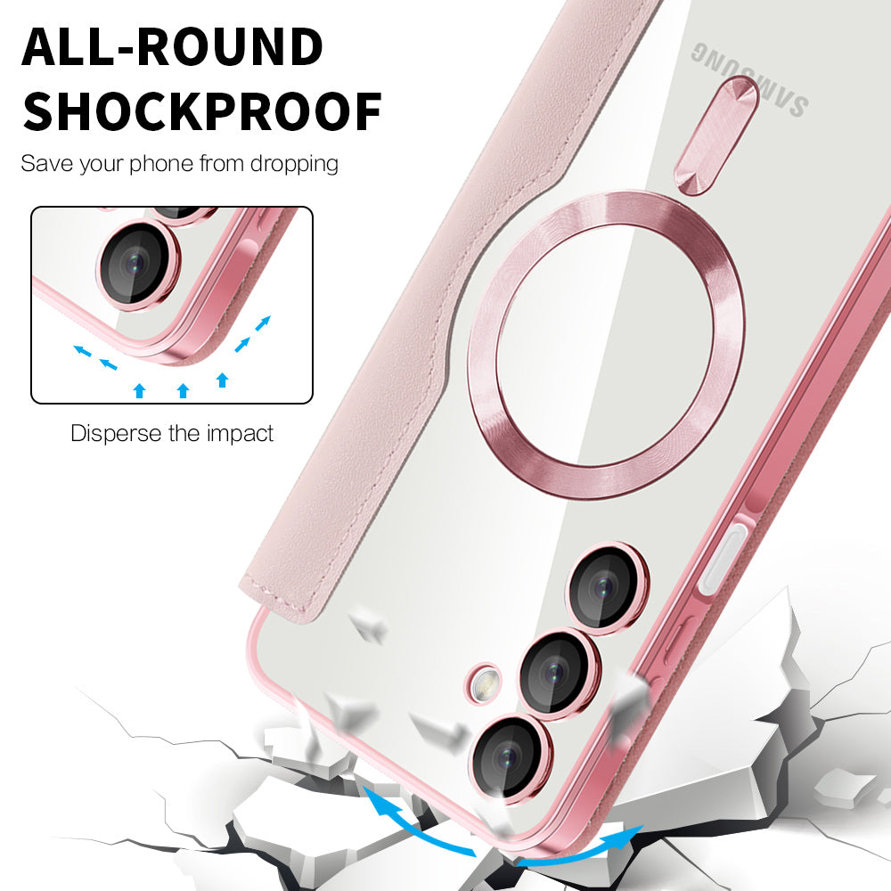 MagSafe futrola za Samsung Galaxy A16 5G A166 / A16 4G A165, Techsuit, SmartMag Book, Roze