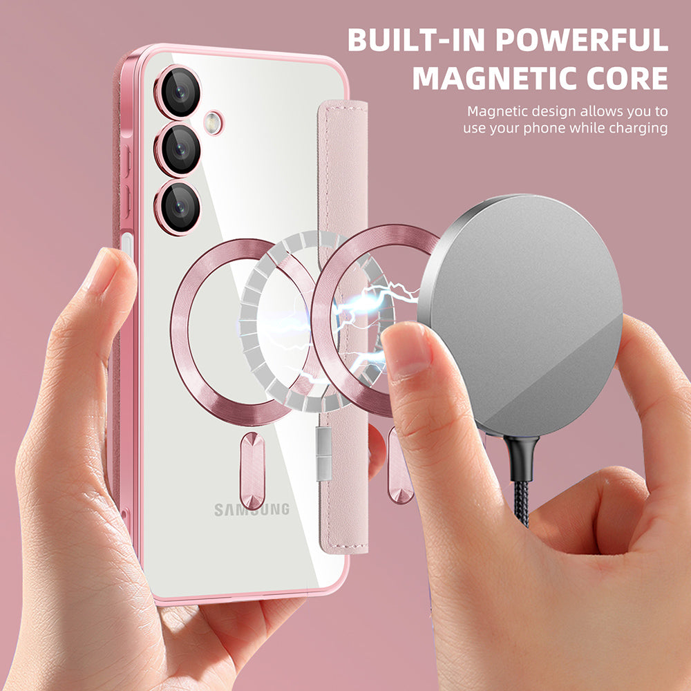 MagSafe futrola za Samsung Galaxy A16 5G A166 / A16 4G A165, Techsuit, SmartMag Book, Roze