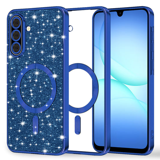 Futrola MagSafe za Samsung Galaxy A17 4G / A17 5G, Techsuit, Luxury Glitter, Tamno Plava
