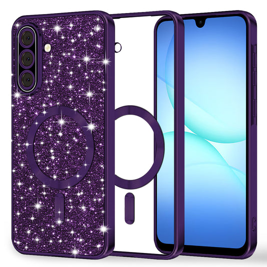 MagSafe futrola za Samsung Galaxy A17 4G / A17 5G, Techsuit, Luxury Glitter, Tamno Ljubičasta