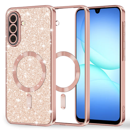 Futrola MagSafe za Samsung Galaxy A17 4G / A17 5G, Techsuit, Luxury Glitter, Roze