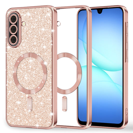 Futrola MagSafe za Samsung Galaxy A17 4G / A17 5G, Techsuit, Luxury Glitter, Roze