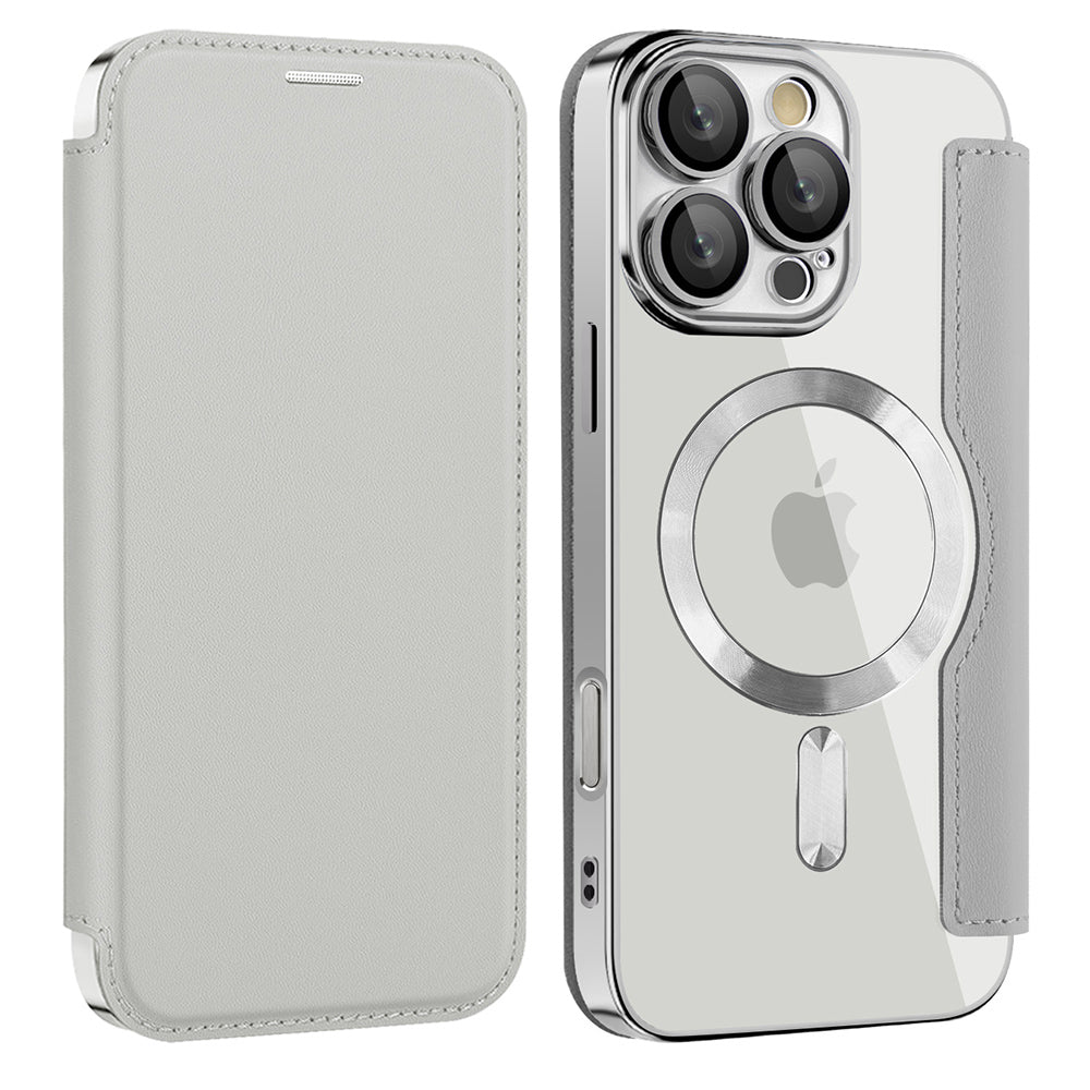 MagSafe futrola za Samsung Galaxy A17 5G, Techsuit, SmartMag Book, Siva