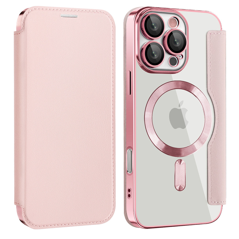 MagSafe futrola za Samsung Galaxy A17 5G, Techsuit, SmartMag Book, Roze