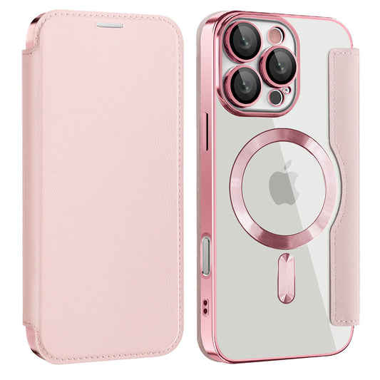 MagSafe futrola za Samsung Galaxy A17 5G, Techsuit, SmartMag Book, Roze