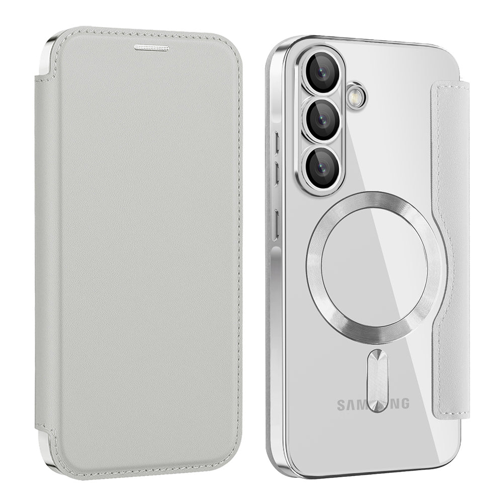 MagSafe futrola za Samsung Galaxy A26 A266, Techsuit, SmartMag Book, Siva