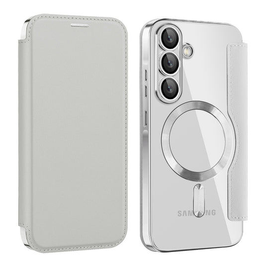 MagSafe futrola za Samsung Galaxy A26 A266, Techsuit, SmartMag Book, Siva