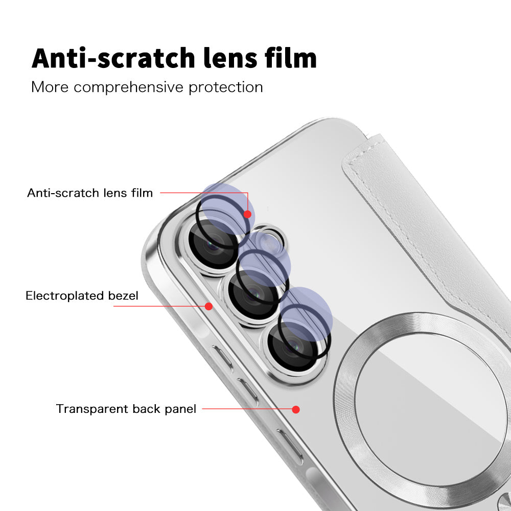 MagSafe futrola za Samsung Galaxy A26 A266, Techsuit, SmartMag Book, Siva