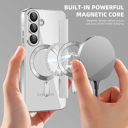 MagSafe futrola za Samsung Galaxy A26 A266, Techsuit, SmartMag Book, Siva