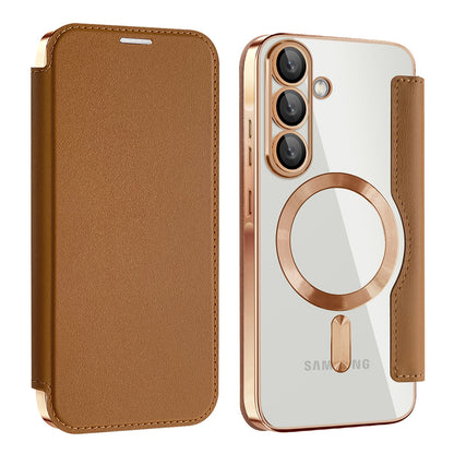 MagSafe futrola za Samsung Galaxy A26 A266, Techsuit, SmartMag Book, Braon