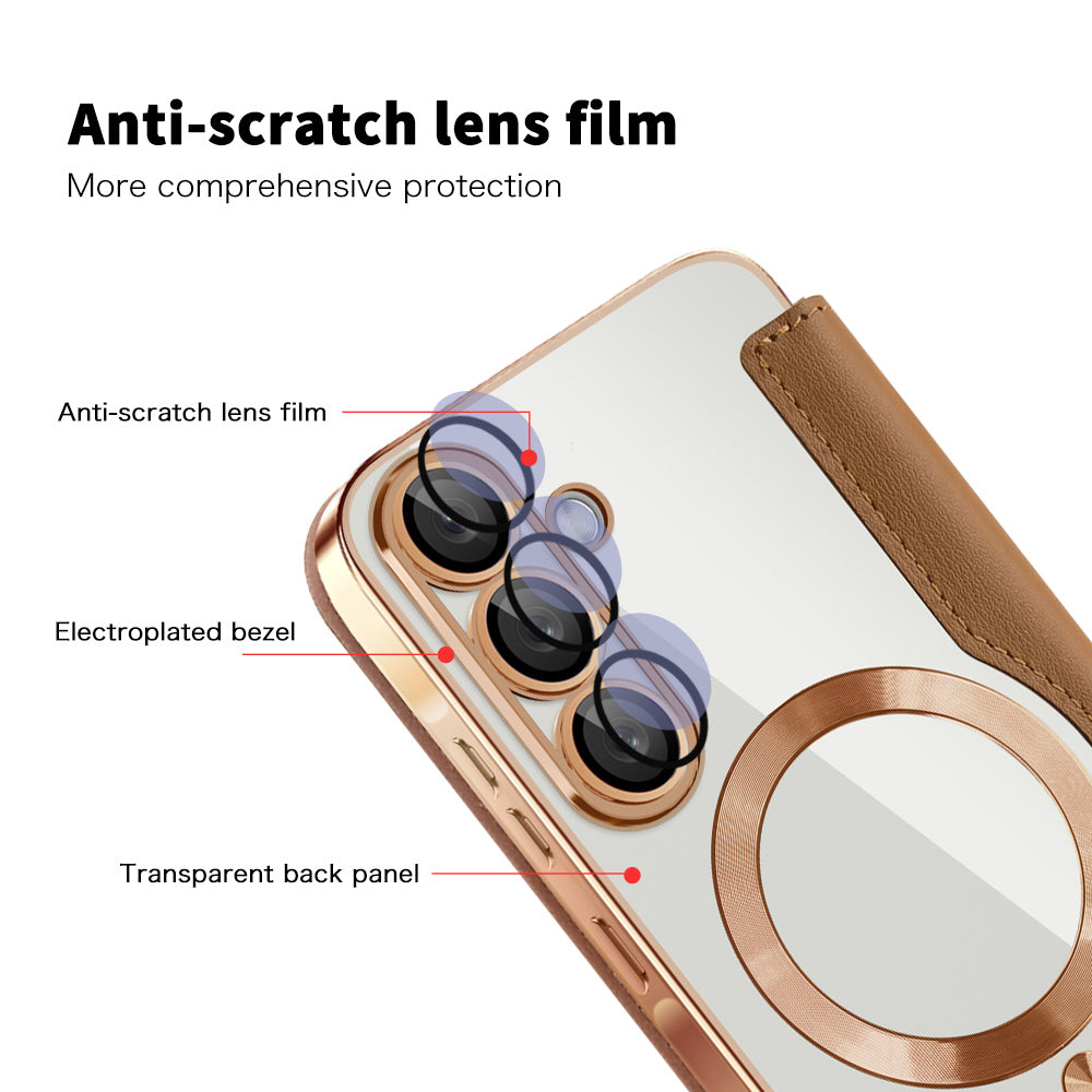 MagSafe futrola za Samsung Galaxy A26 A266, Techsuit, SmartMag Book, Braon