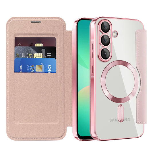 MagSafe futrola za Samsung Galaxy A26 A266, Techsuit, SmartMag Book, Roze