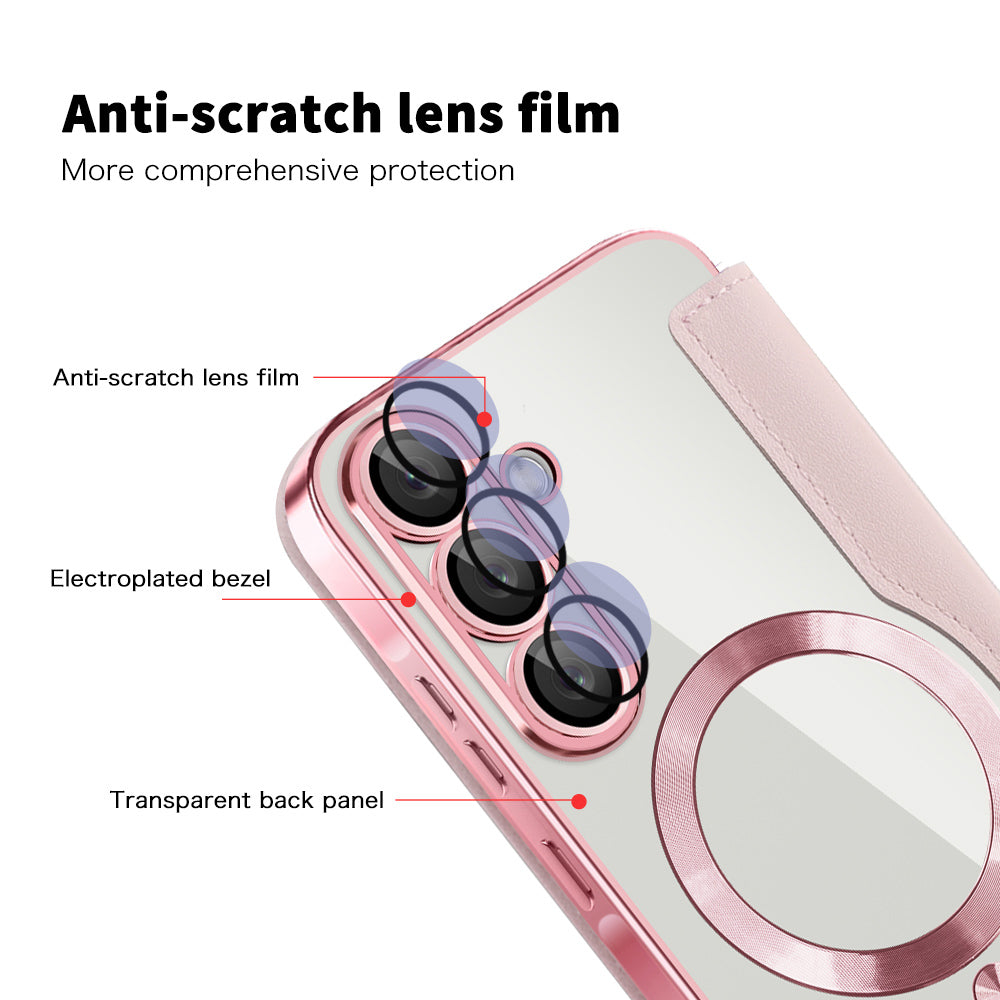 MagSafe futrola za Samsung Galaxy A26 A266, Techsuit, SmartMag Book, Roze