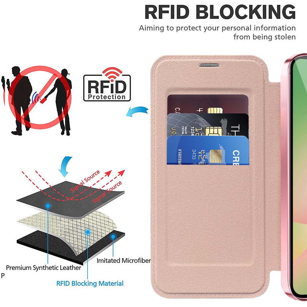 MagSafe futrola za Samsung Galaxy A26 A266, Techsuit, SmartMag Book, Roze
