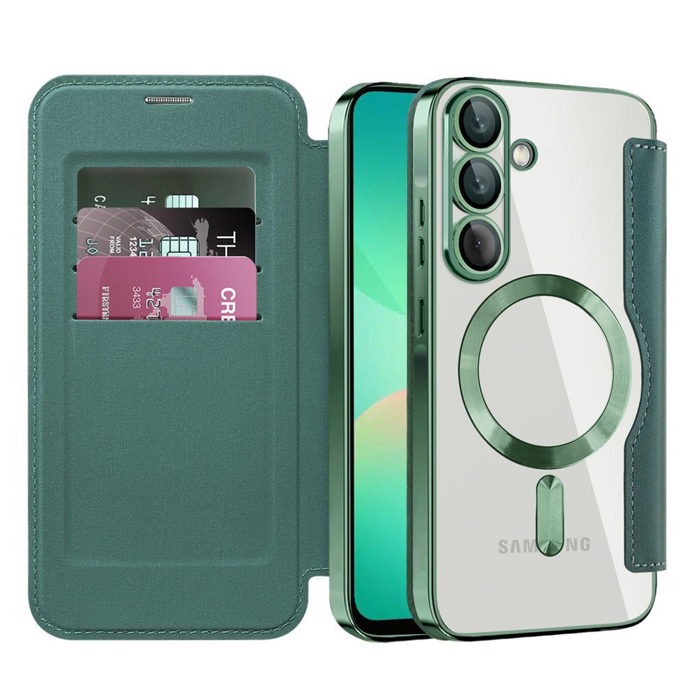 MagSafe futrola za Samsung Galaxy A26 A266, Techsuit, SmartMag Book, Zelena