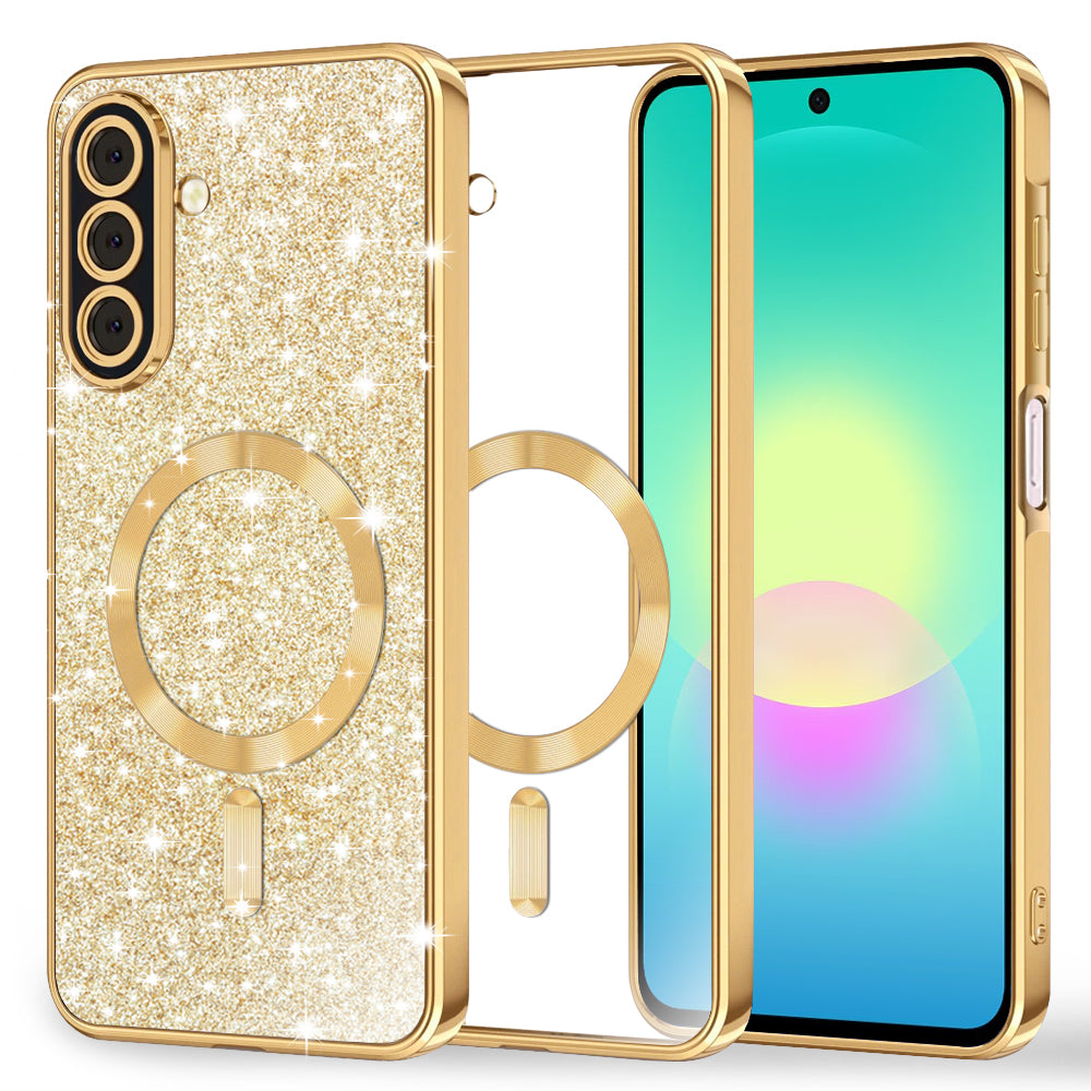 MagSafe futrola za Samsung Galaxy A27 5G, Techsuit, Luxury Glitter, Zlatna