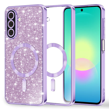 MagSafe futrola za Samsung Galaxy A27 5G, Techsuit, Luxury Glitter, Svetlo Ljubičasta