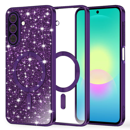 MagSafe futrola za Samsung Galaxy A27 5G, Techsuit, Luxury Glitter, Tamno Ljubičasta