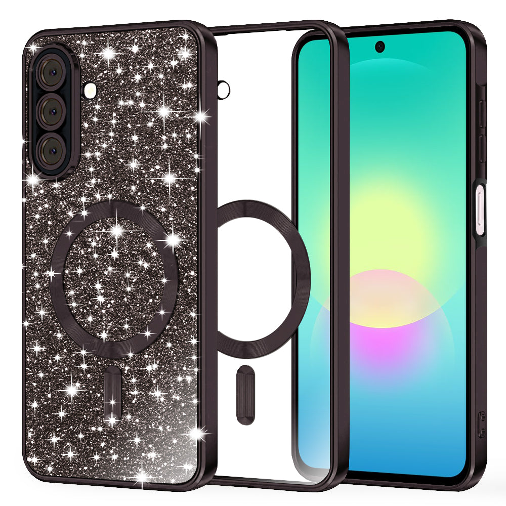 MagSafe futrola za Samsung Galaxy A27 5G, Techsuit, Luxury Glitter, Crna