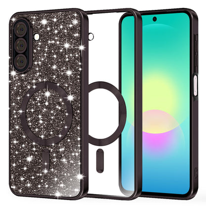 MagSafe futrola za Samsung Galaxy A27 5G, Techsuit, Luxury Glitter, Crna