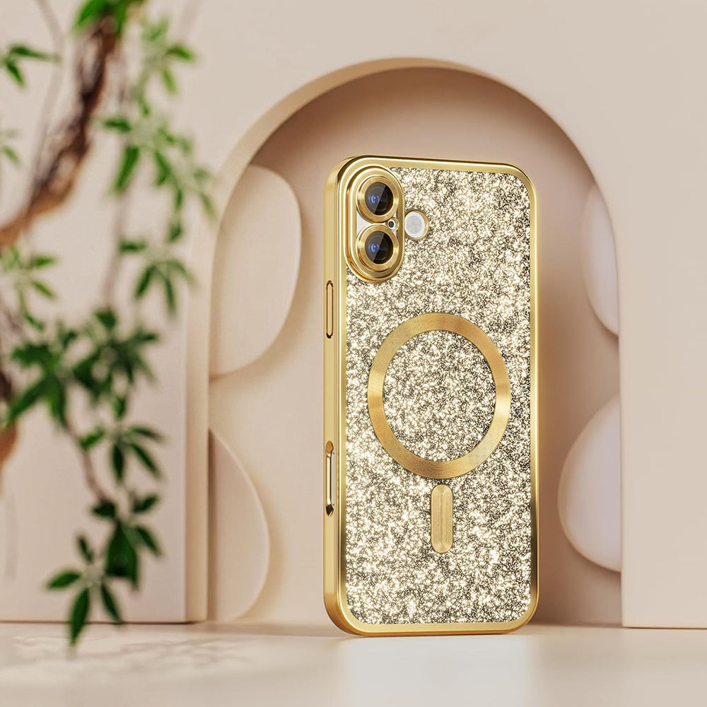 MagSafe futrola za Samsung Galaxy A27 5G, Techsuit, Luxury Glitter, Crna