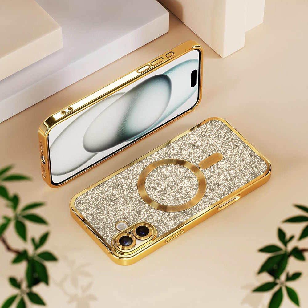 MagSafe futrola za Samsung Galaxy A27 5G, Techsuit, Luxury Glitter, Crna