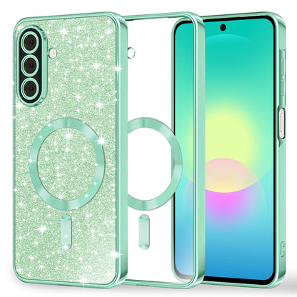 MagSafe futrola za Samsung Galaxy A27 5G, Techsuit, Luxury Glitter, Svetlo Zelena