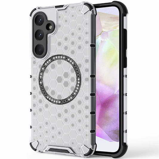 MagSafe futrola za Samsung Galaxy A35 5G A356, Techsuit, HoneyComb Shield, Bela