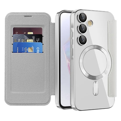 MagSafe futrola za Samsung Galaxy A35 5G A356, Techsuit, SmartMag Book, Siva