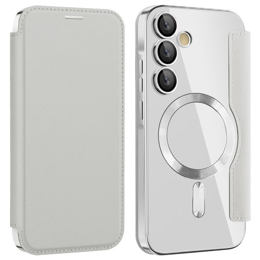 MagSafe futrola za Samsung Galaxy A35 5G A356, Techsuit, SmartMag Book, Siva