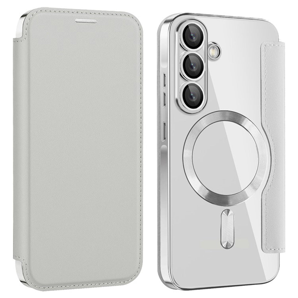 MagSafe futrola za Samsung Galaxy A36 A366, Techsuit, SmartMag Book, Siva