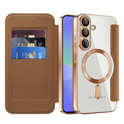 MagSafe futrola za Samsung Galaxy A36 A366, Techsuit, SmartMag Book, Braon