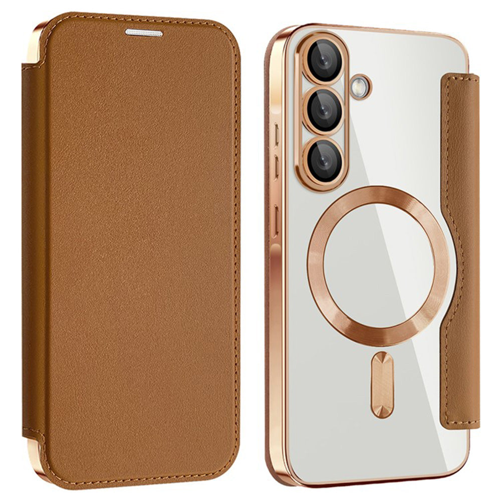 MagSafe futrola za Samsung Galaxy A36 A366, Techsuit, SmartMag Book, Braon