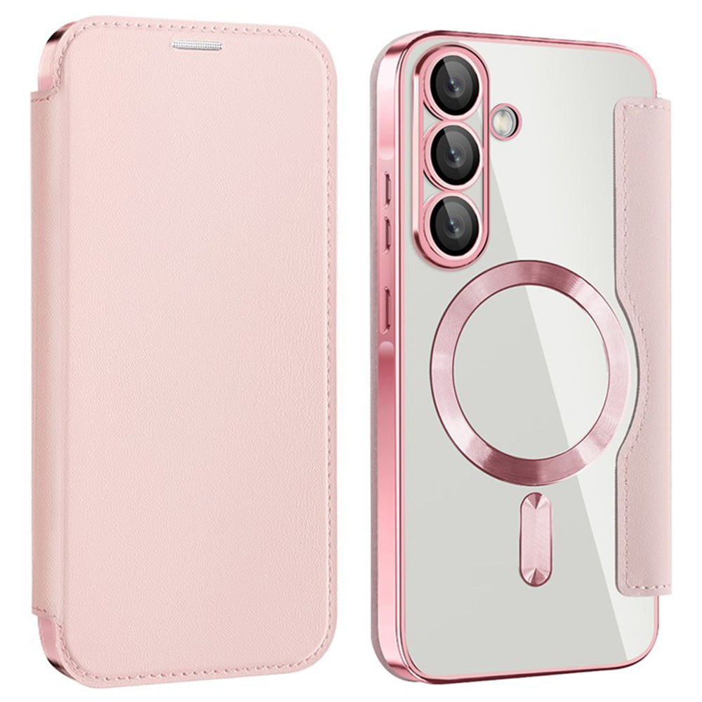 MagSafe futrola za Samsung Galaxy A36 A366, Techsuit, SmartMag Book, Roze
