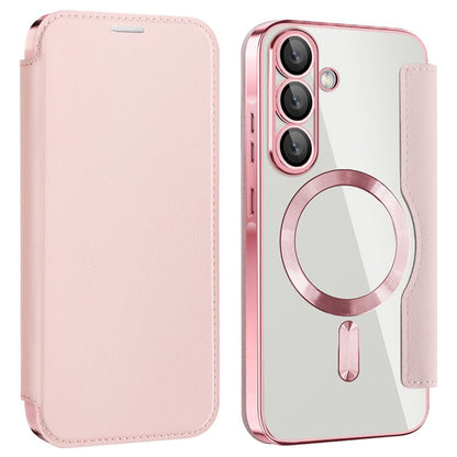 MagSafe futrola za Samsung Galaxy A36 A366, Techsuit, SmartMag Book, Roze