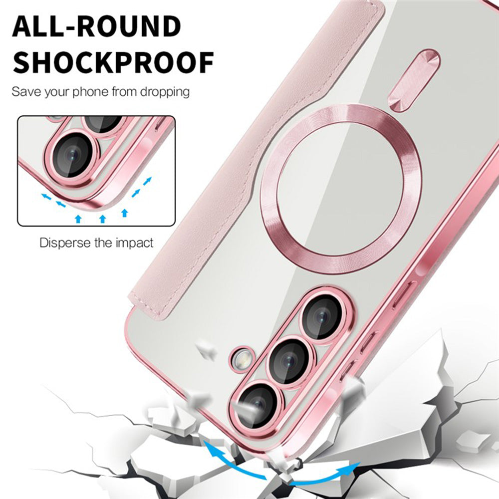 MagSafe futrola za Samsung Galaxy A36 A366, Techsuit, SmartMag Book, Roze
