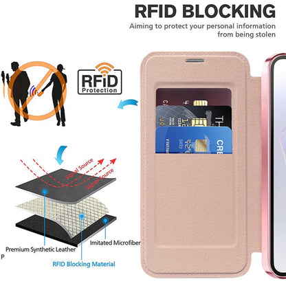 MagSafe futrola za Samsung Galaxy A36 A366, Techsuit, SmartMag Book, Roze