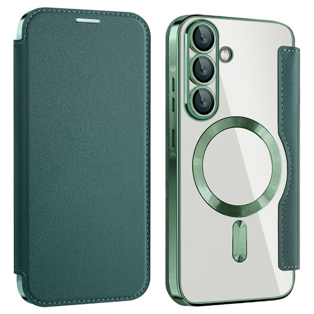 MagSafe futrola za Samsung Galaxy A36 A366, Techsuit, SmartMag Book, Zelena