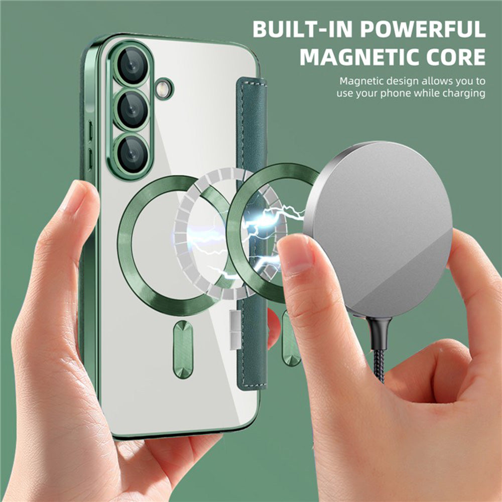MagSafe futrola za Samsung Galaxy A36 A366, Techsuit, SmartMag Book, Zelena