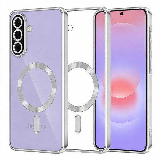 MagSafe futrola za Samsung Galaxy A37 5G, Techsuit, Luxury Crystal, Srebrna